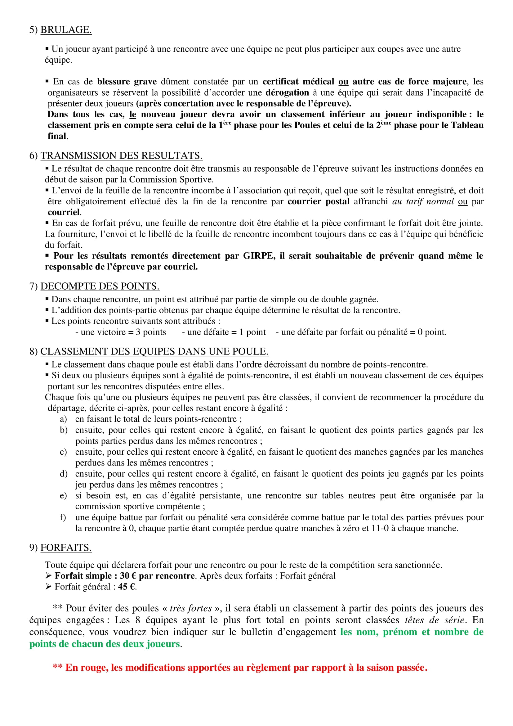 Règlement COUPES de la Manche 2025 2026 2